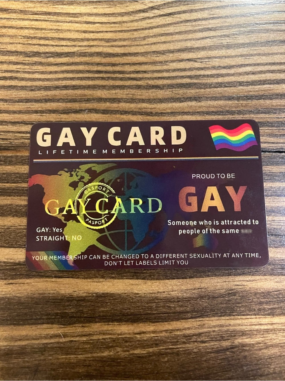 Gay plastic Card Lifetime Membership – Pride Rainbow (Multicolor)